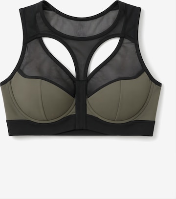 Col haut Soutien-gorge de sport MILENKA en vert : devant