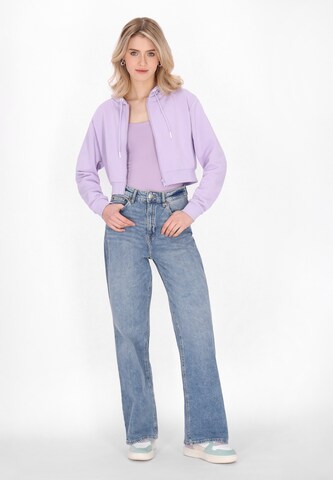 MYMO Zip-Up Hoodie 'Back To School' in Purple