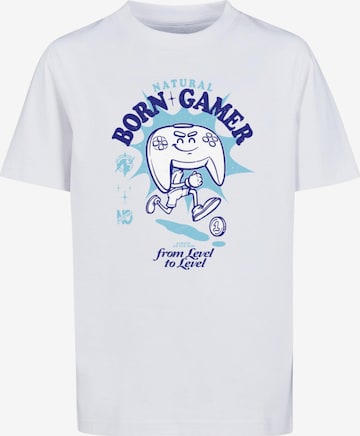 Maglietta 'Natural Born Gamer' di Mister Tee in bianco: frontale