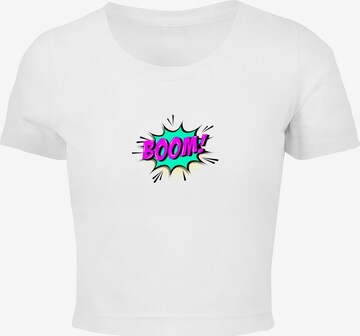 Merchcode Shirt 'Boom Comic' in Wit: voorkant