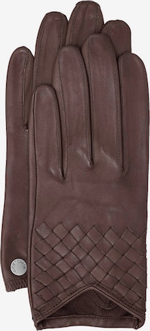 Gretchen Full Finger Gloves in Brown: front