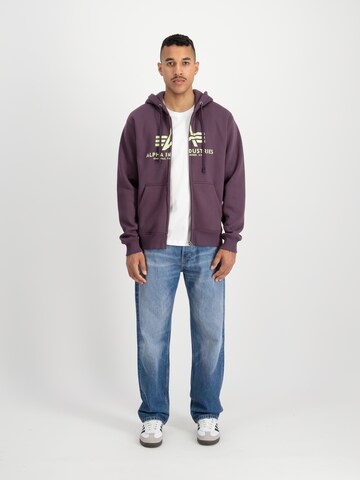 ALPHA INDUSTRIES Zip-Up Hoodie in Purple