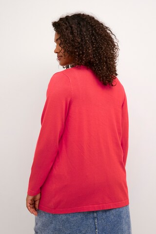 KAFFE CURVE Knit Cardigan 'farsia' in Red