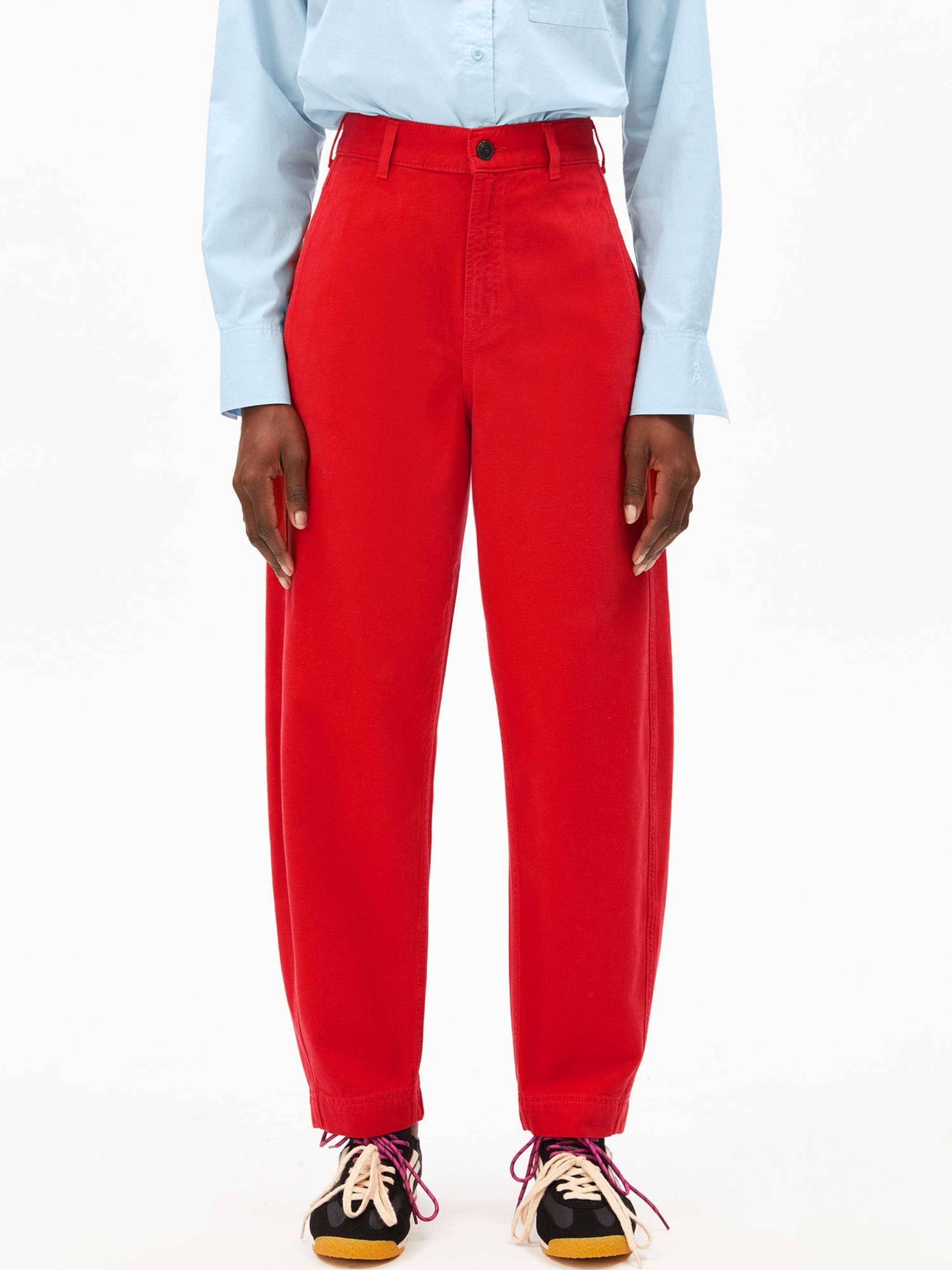 ARMEDANGELS Baggy Broek in Rood: voorkant