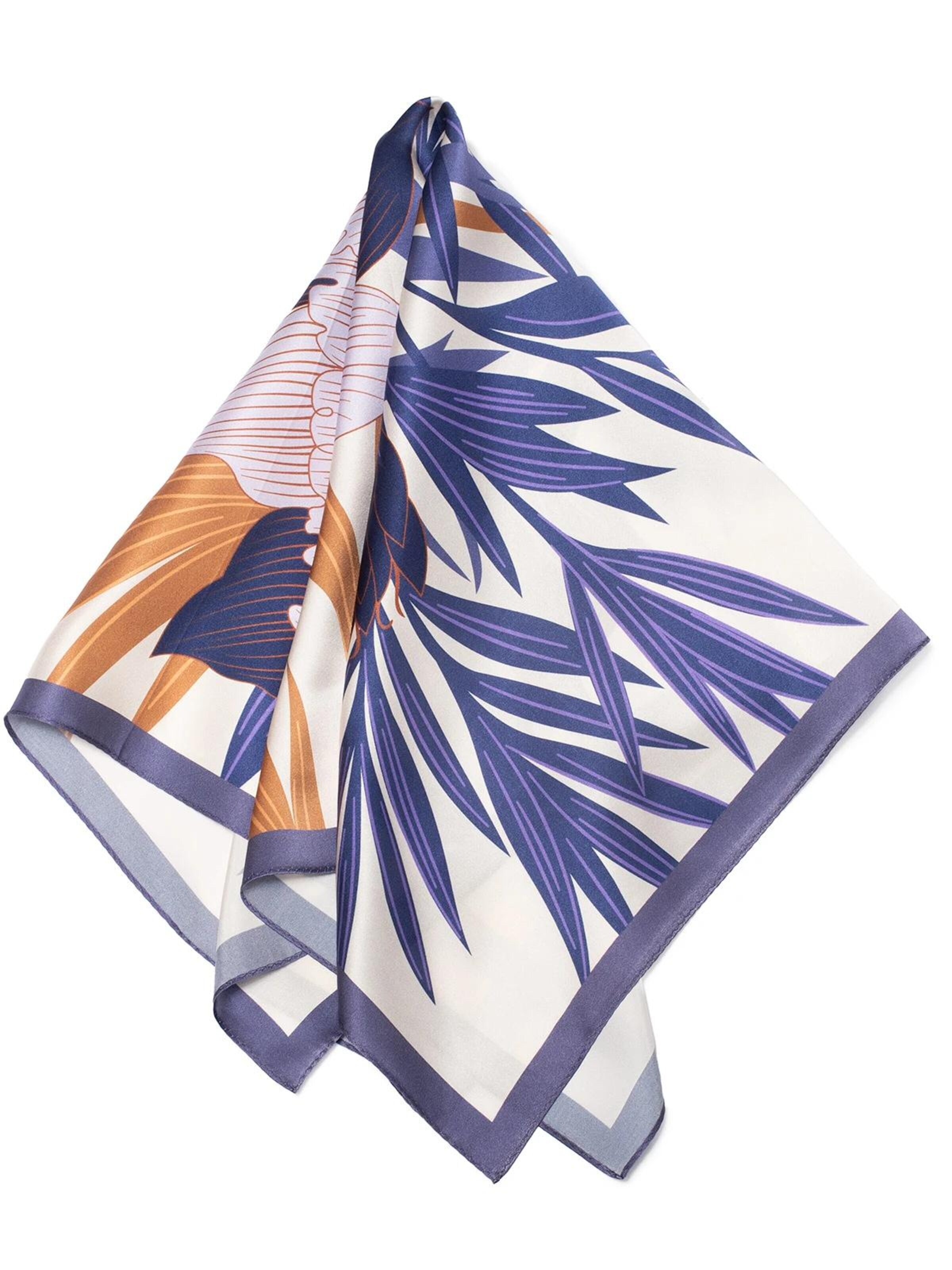 MayTree Schal 'Seidentuch Premium wilde Blüte Indigo'‌‌‌ in Blau: Vorderseite