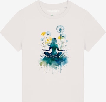 Maglietta 'Yoga & Meditation' di Watapparel in bianco: frontale
