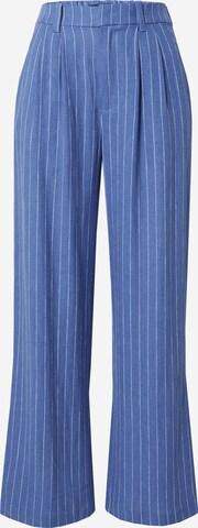 HOLLISTER Široke hlačnice Hlače z naborki | modra barva: sprednja stran