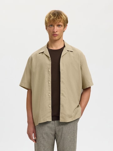 SELECTED Comfort Fit Skjorte 'SLHClay' i beige: forside