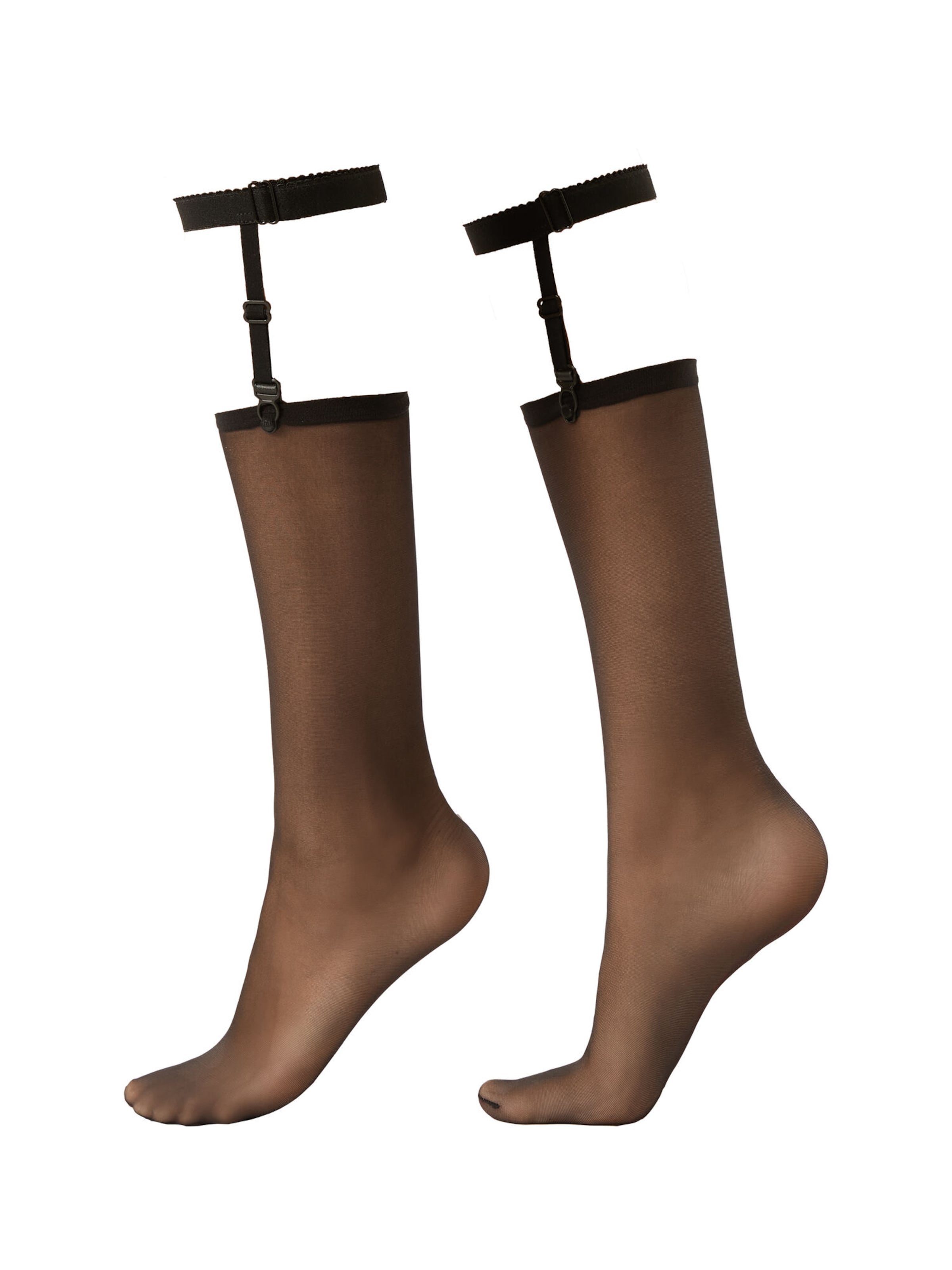 CALZEDONIA Knee High Socks in Black: front