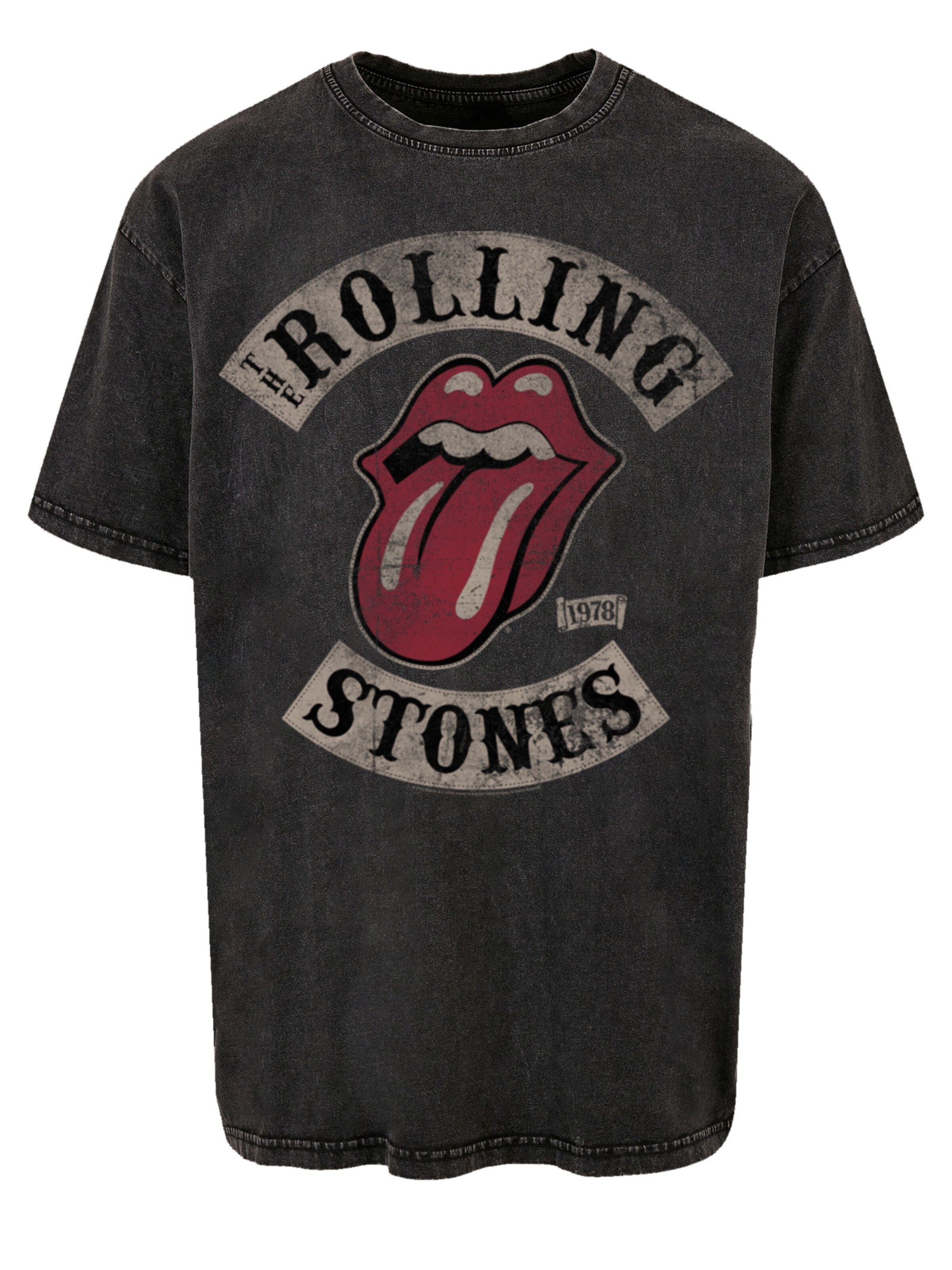 F4NT4STIC Shirt 'The Rolling Stones Tour '78' in Zwart: voorkant