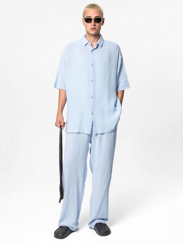 VAMOS CLO Comfort fit Button Up Shirt 'Hostas' in Blue