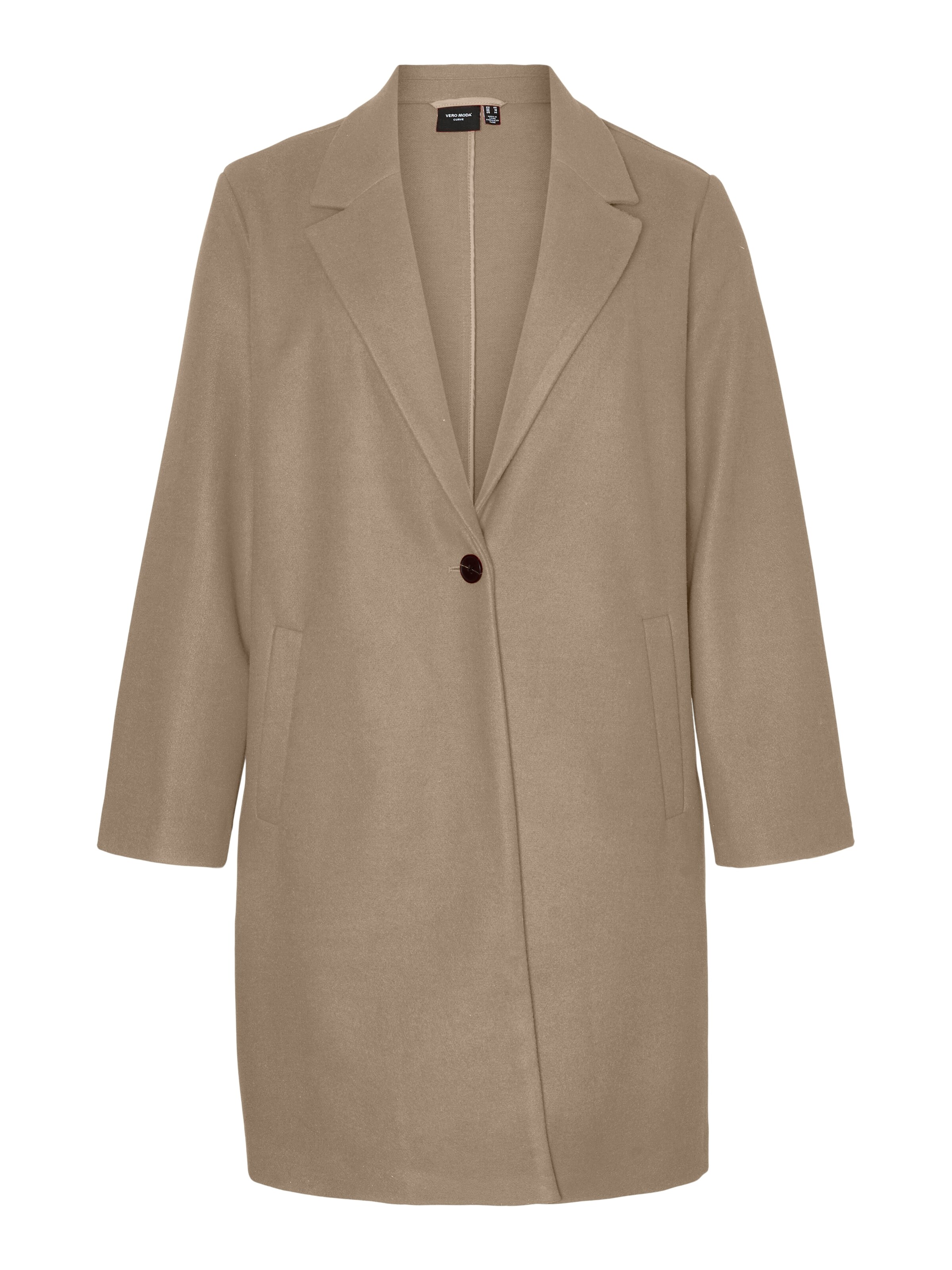 Vero Moda Curve Mantel 'VMCVincemari' in Braun: Vorderseite