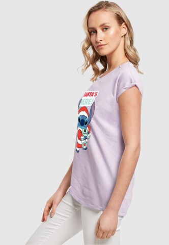 ABSOLUTE CULT Shirt 'Lilo And Stitch - Santa Is Here' in Lila