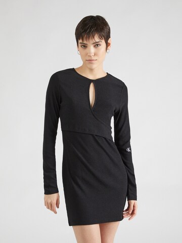 Rochie de la Calvin Klein Jeans pe negru: față