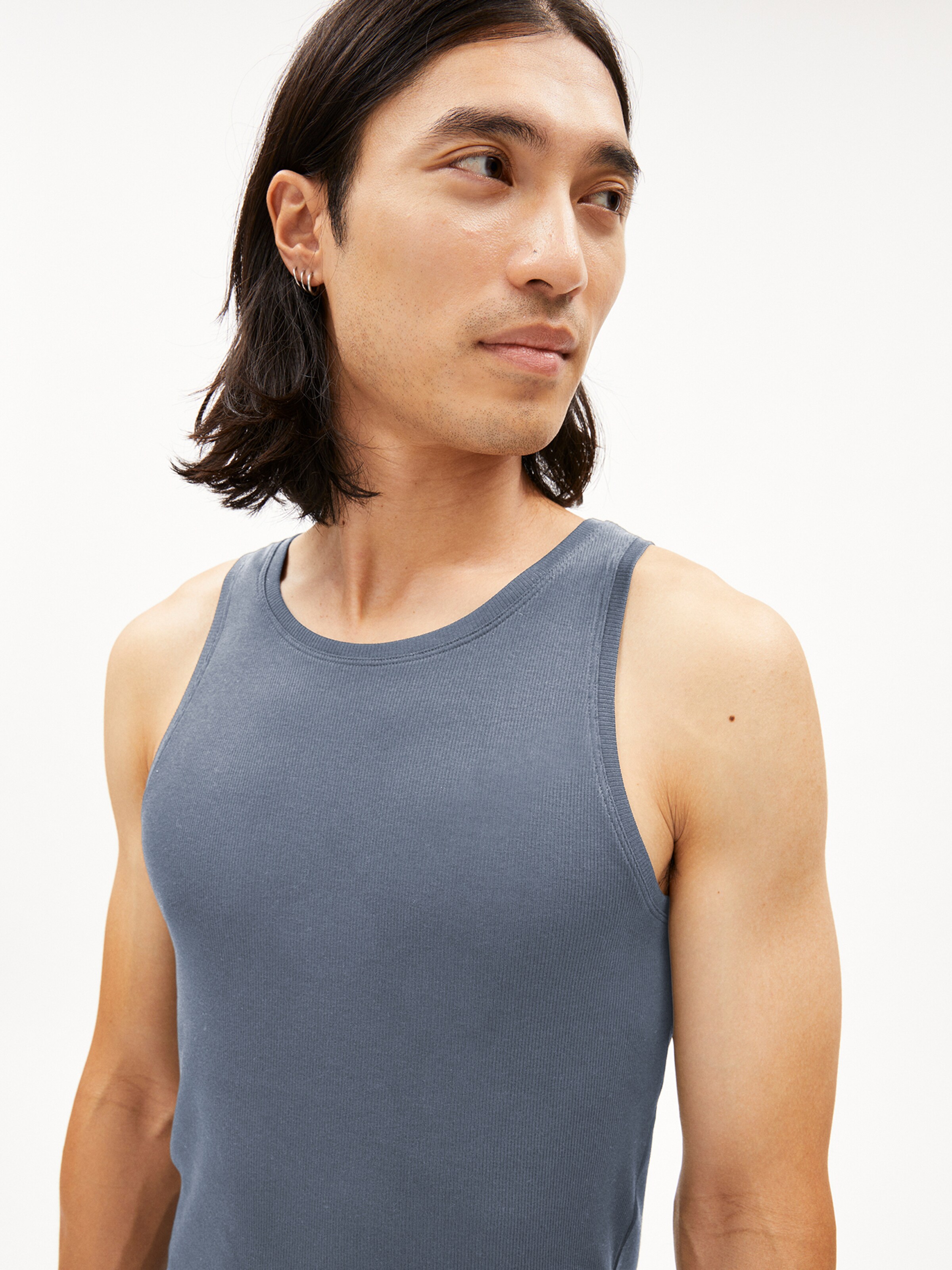 ARMEDANGELS Undershirt ' JAANNO RIB ' in Blue: front