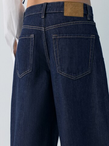Wide Leg Jean Pull&Bear en bleu