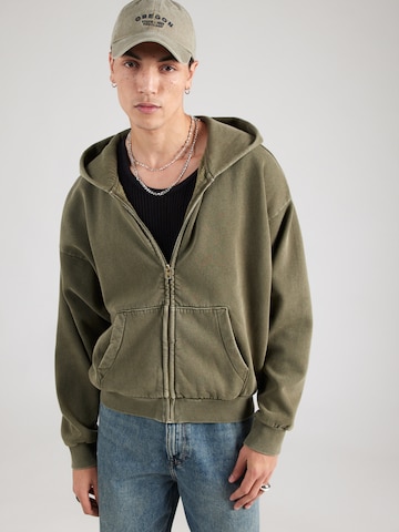 WEEKDAY Ζακέτα φούτερ σε πράσινο: μπροστά