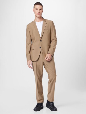 HUGO Red Slim fit Suit 'Arti Hesten' in Brown: front