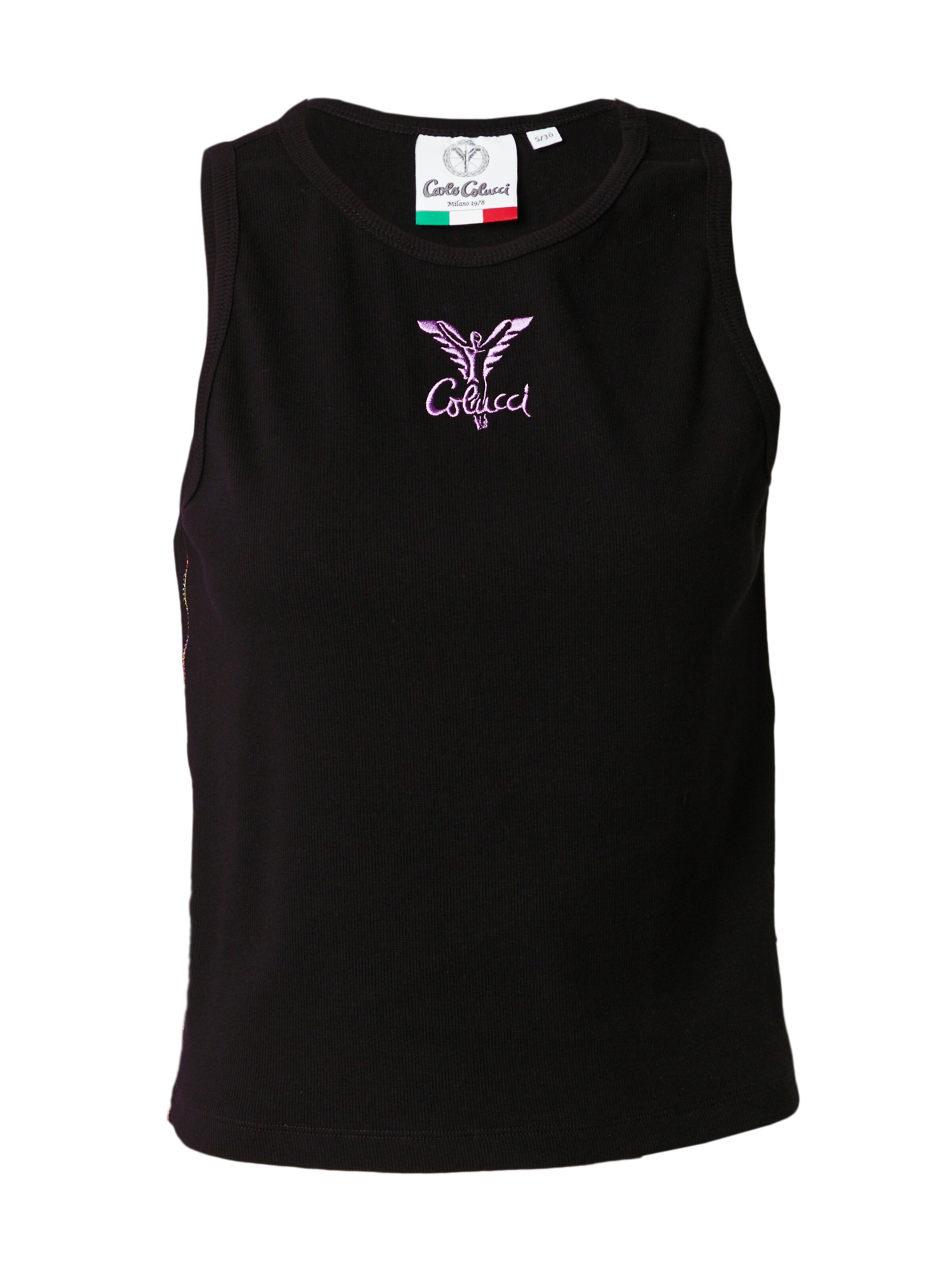 Tops en tricot Carlo Colucci en noir : devant