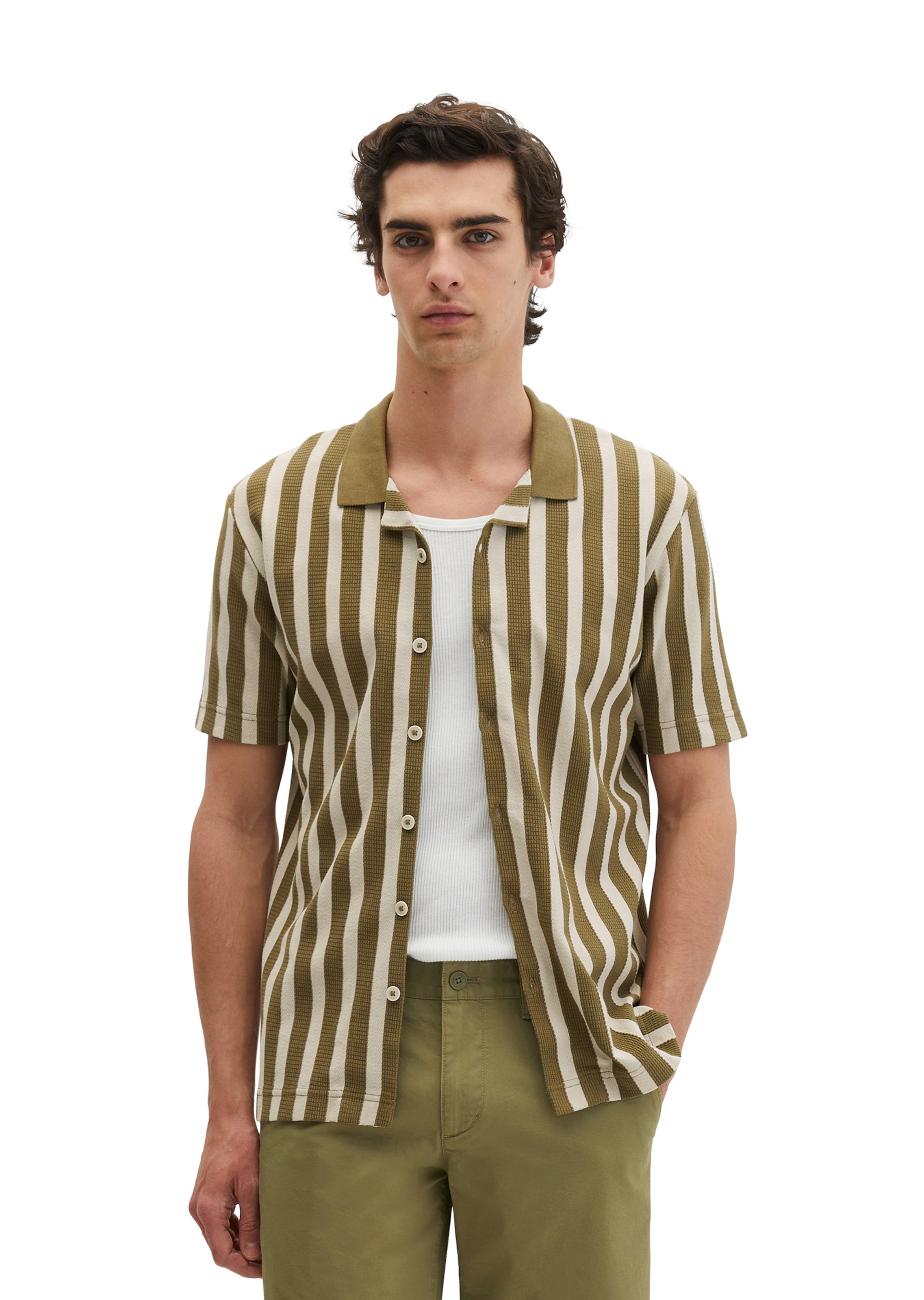 Marc O'Polo Regular fit Button Up Shirt in Green: front