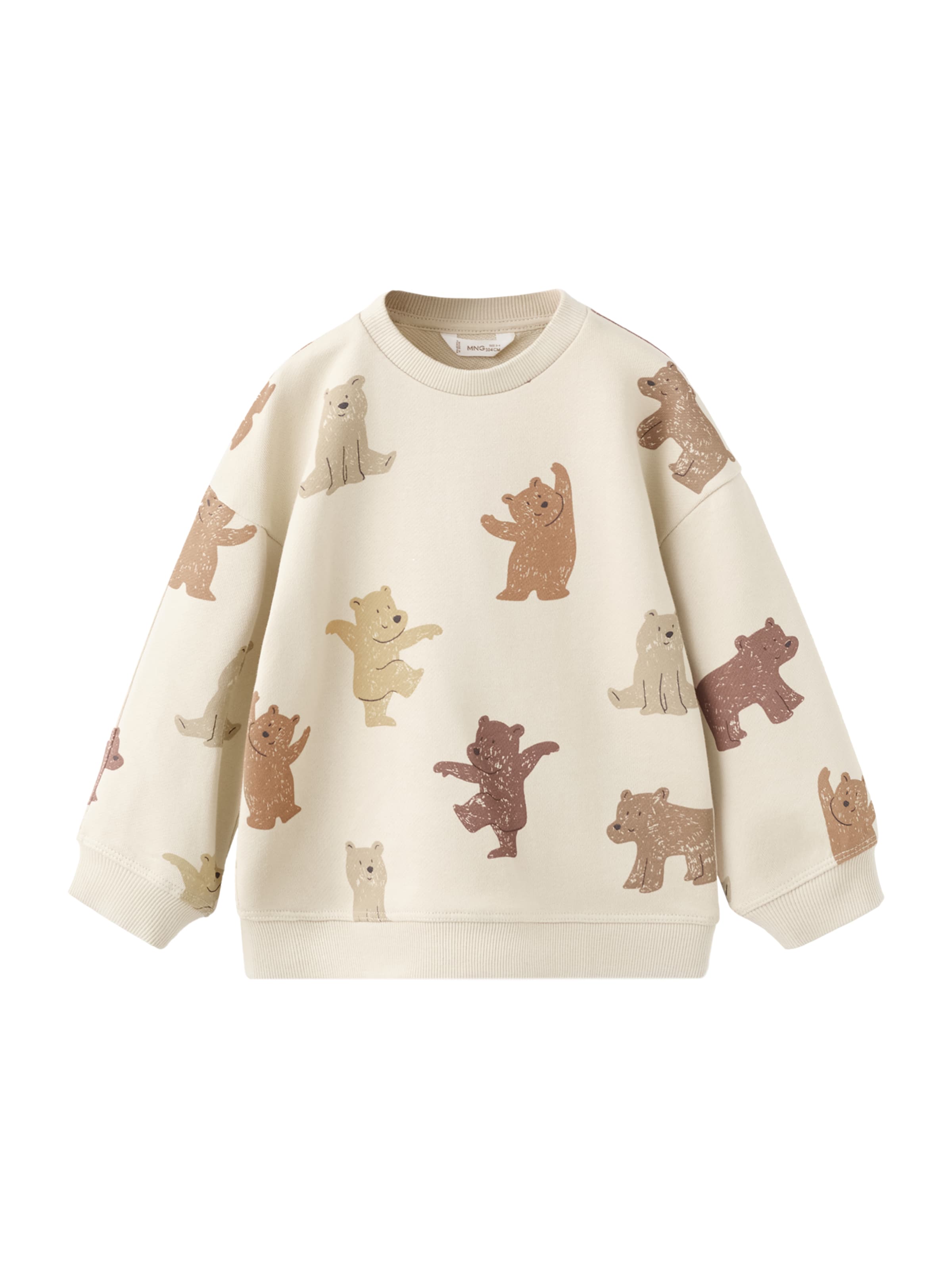 Sweat 'EBEAR' MANGO KIDS en beige : devant