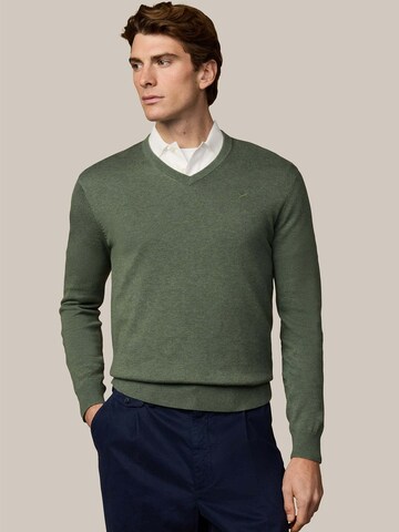 Hackett London Trui 'ESS' in Groen: voorkant