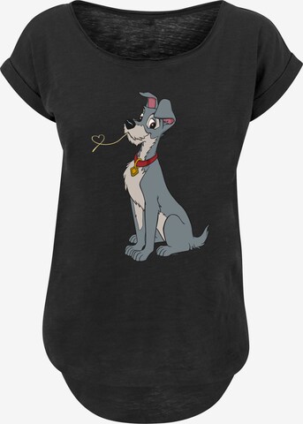 F4NT4STIC Shirt 'Disney Lady And The Tramp Spaghetti Heart' in Black: front