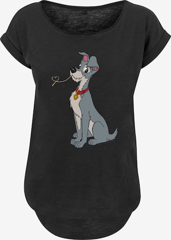 T-shirt 'Disney Lady And The Tramp Spaghetti Heart' F4NT4STIC en noir : devant