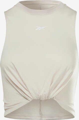 Reebok Sporttop 'Studio Gathered Solid' in Beige: voorkant