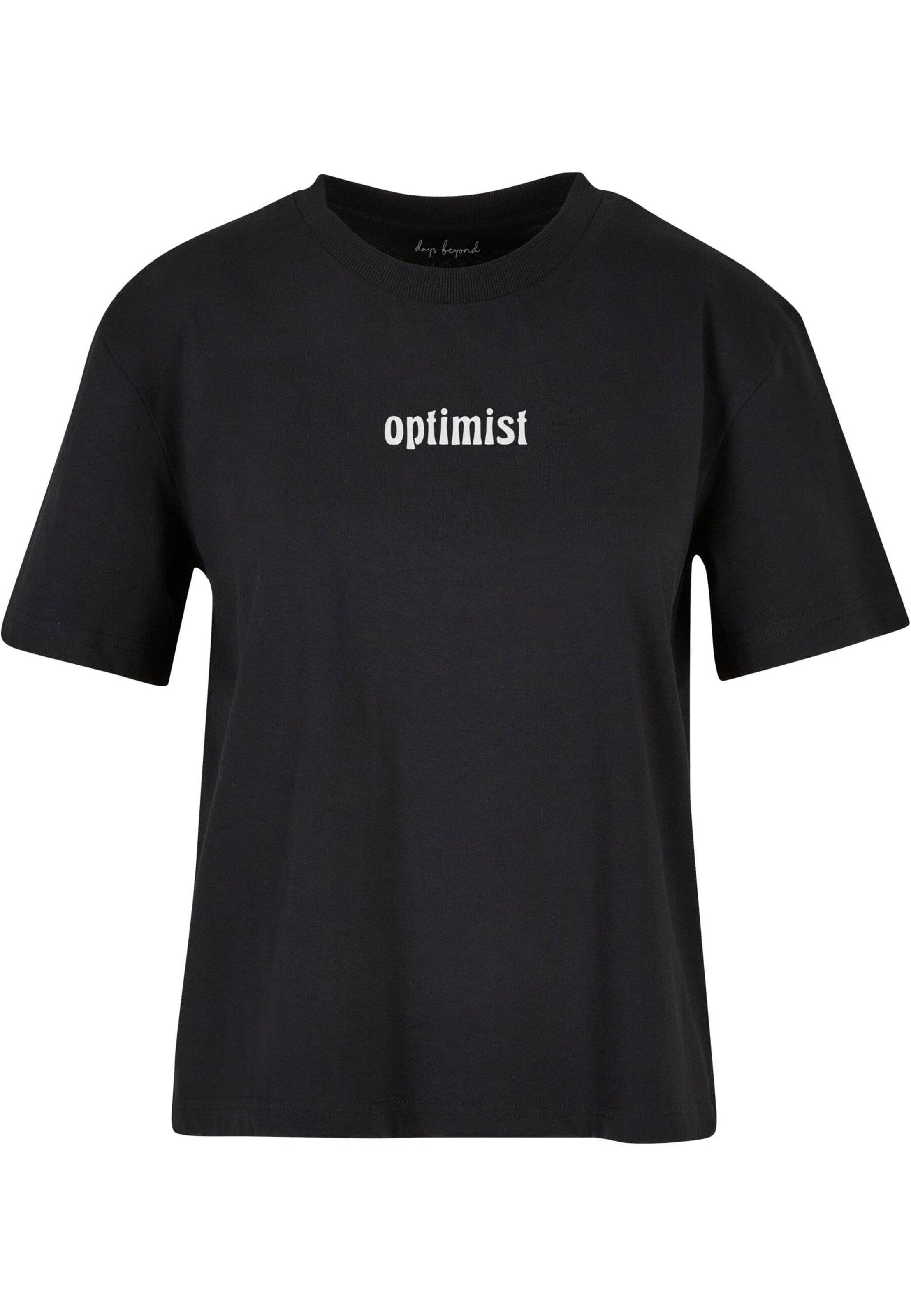 Days Beyond Shirt 'Optimist' in Zwart: voorkant