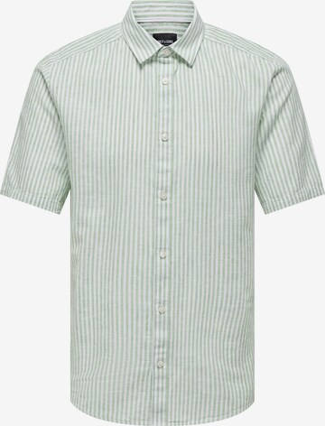 Coupe slim Chemise 'Caiden' Only & Sons en vert : devant