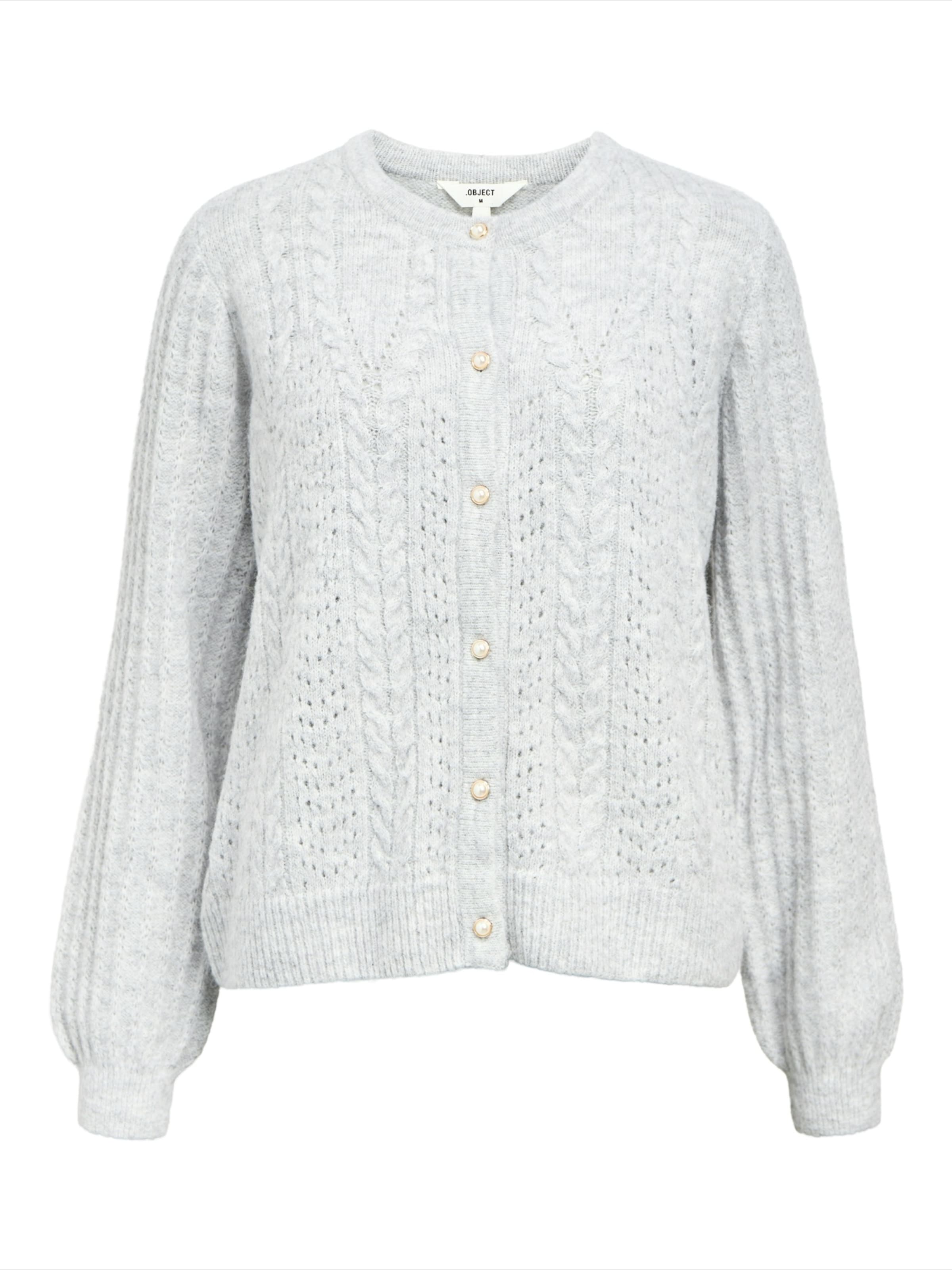 OBJECT Strickjacke 'OBJFlora' in Grau: Vorderseite