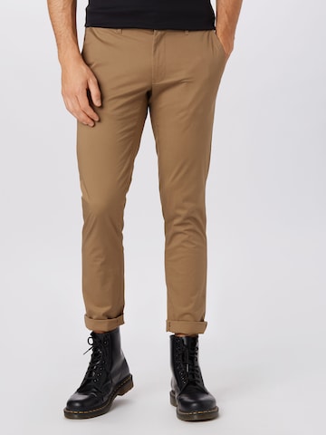 Michael Kors Skinny Chino Pants in Brown: front