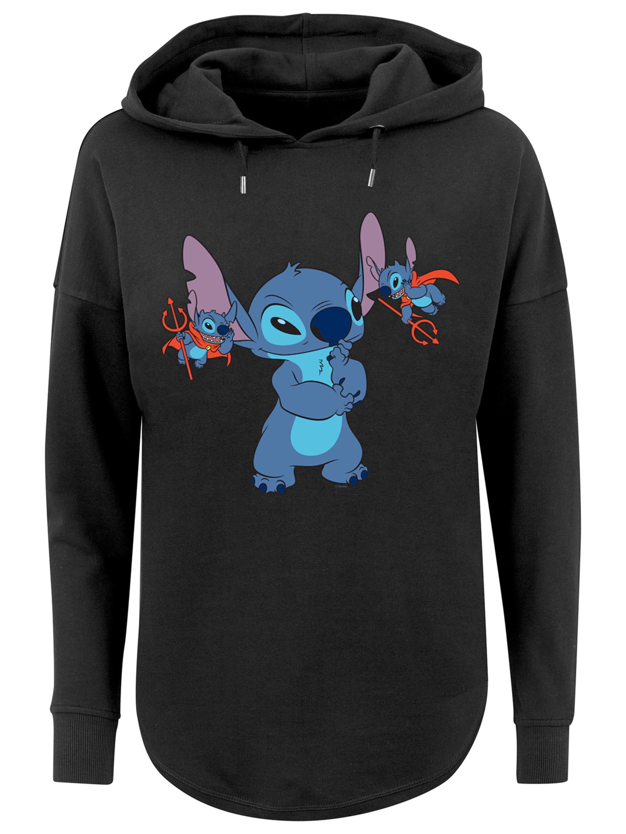 F4NT4STIC Sweatshirt 'Disney Lilo And Stitch Little Devils' in Zwart: voorkant