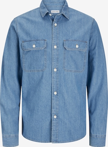 Chemise 'JJETravis' JACK & JONES en bleu : devant