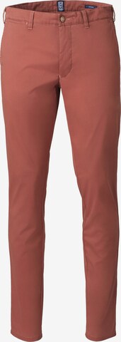 MEYER Regular Chino Pants 'M5' in Orange: front