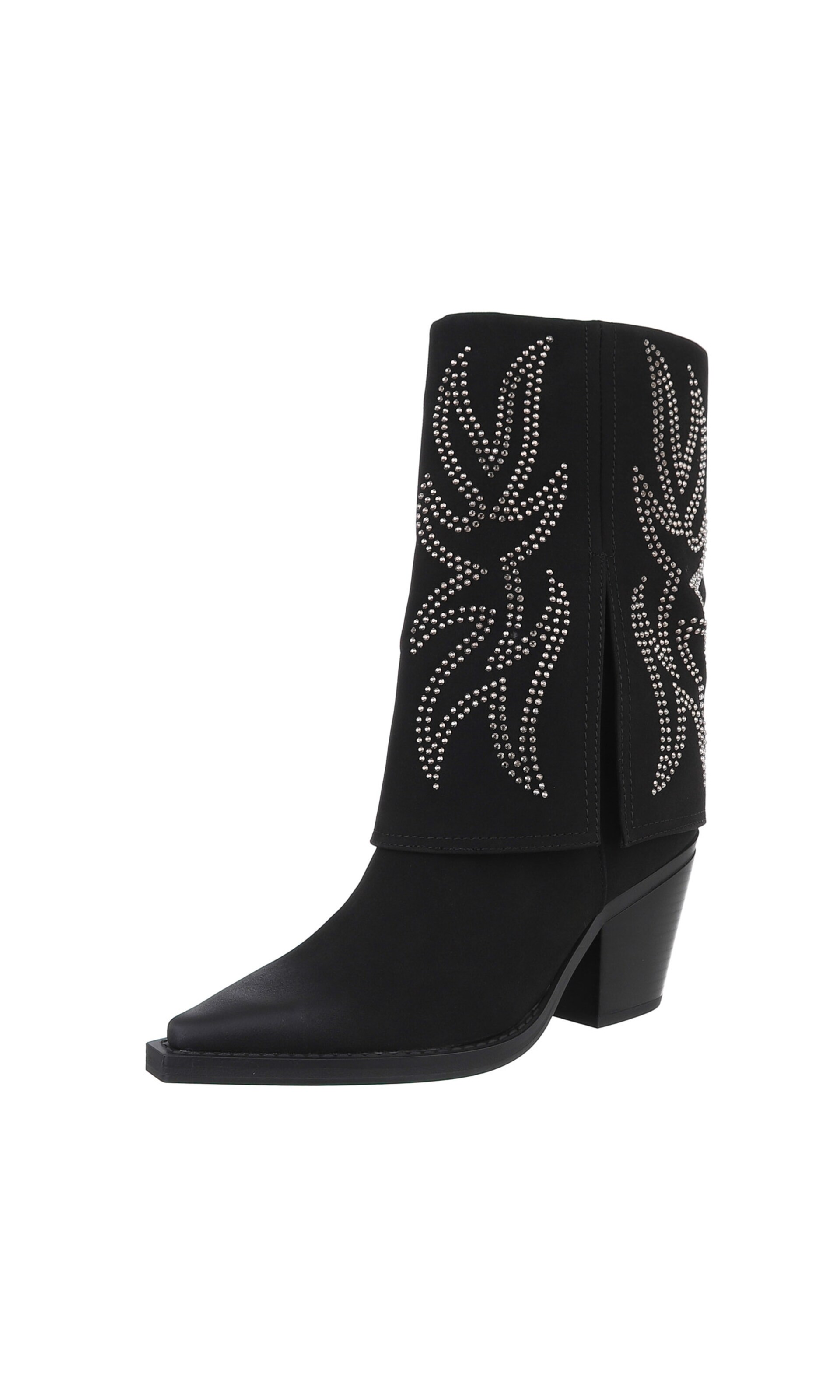 Ital-Design Cowboy Boots in Black: front