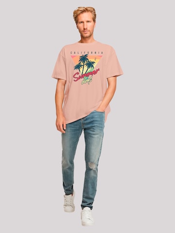 T-Shirt 'California Palmen Retro' F4NT4STIC en beige