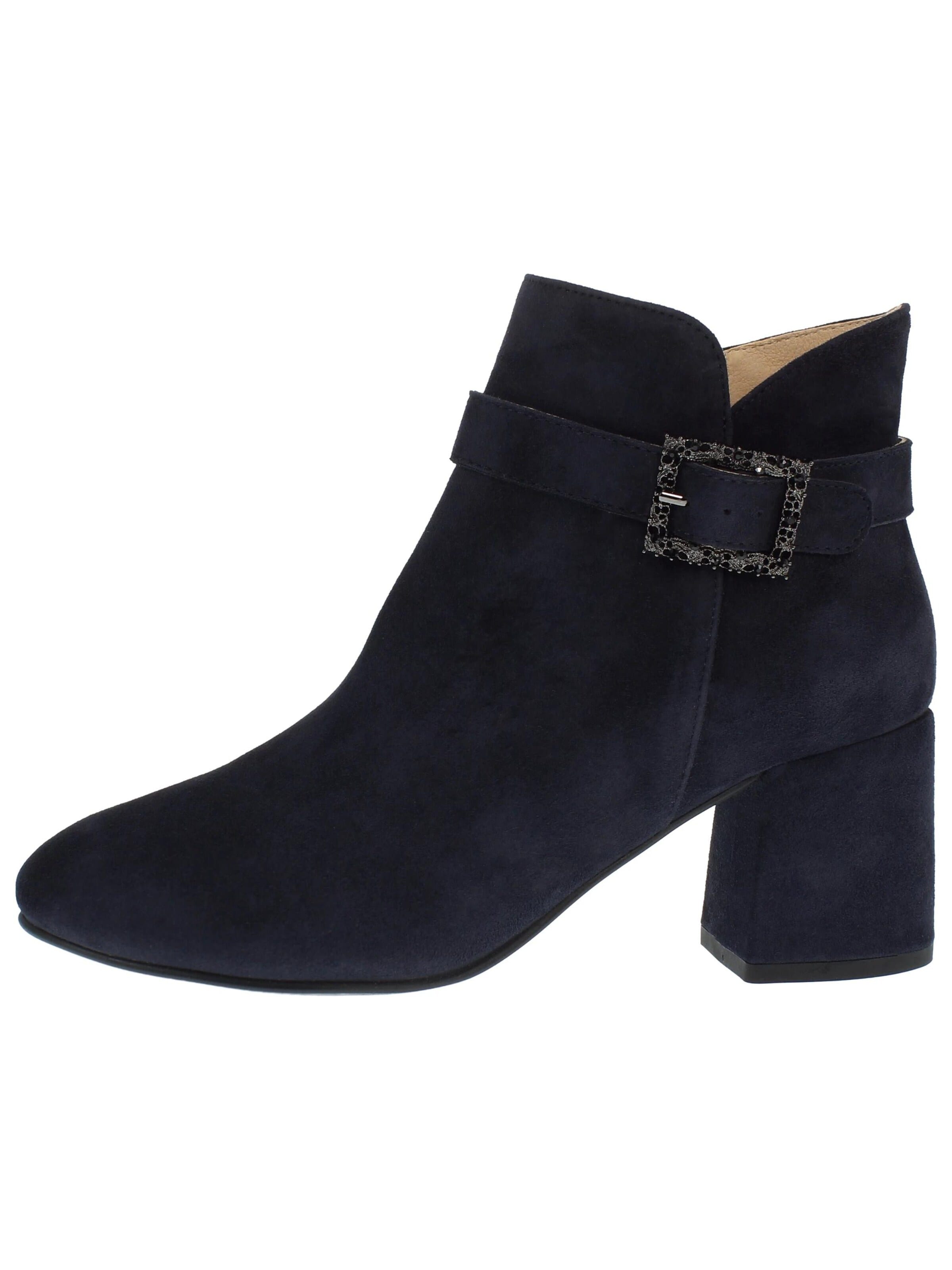 XAVER LUIS Schuhmanufaktur Booties 'RIKA - edle Stiefelette mit Blockabsatz' in 36 in Dark blue, Item view