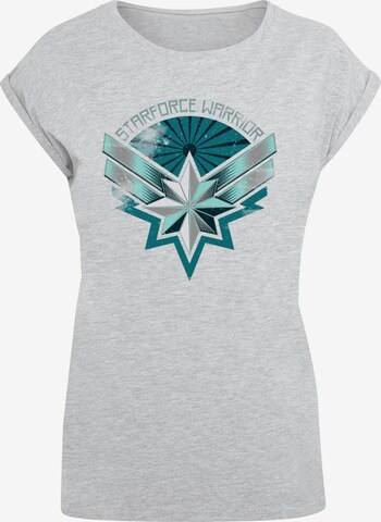ABSOLUTE CULT Shirt 'Captain Marvel - Starforce Warrior' in Grijs: voorkant