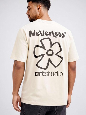 Neverless Shirt 'Minimal Blossom' in Beige