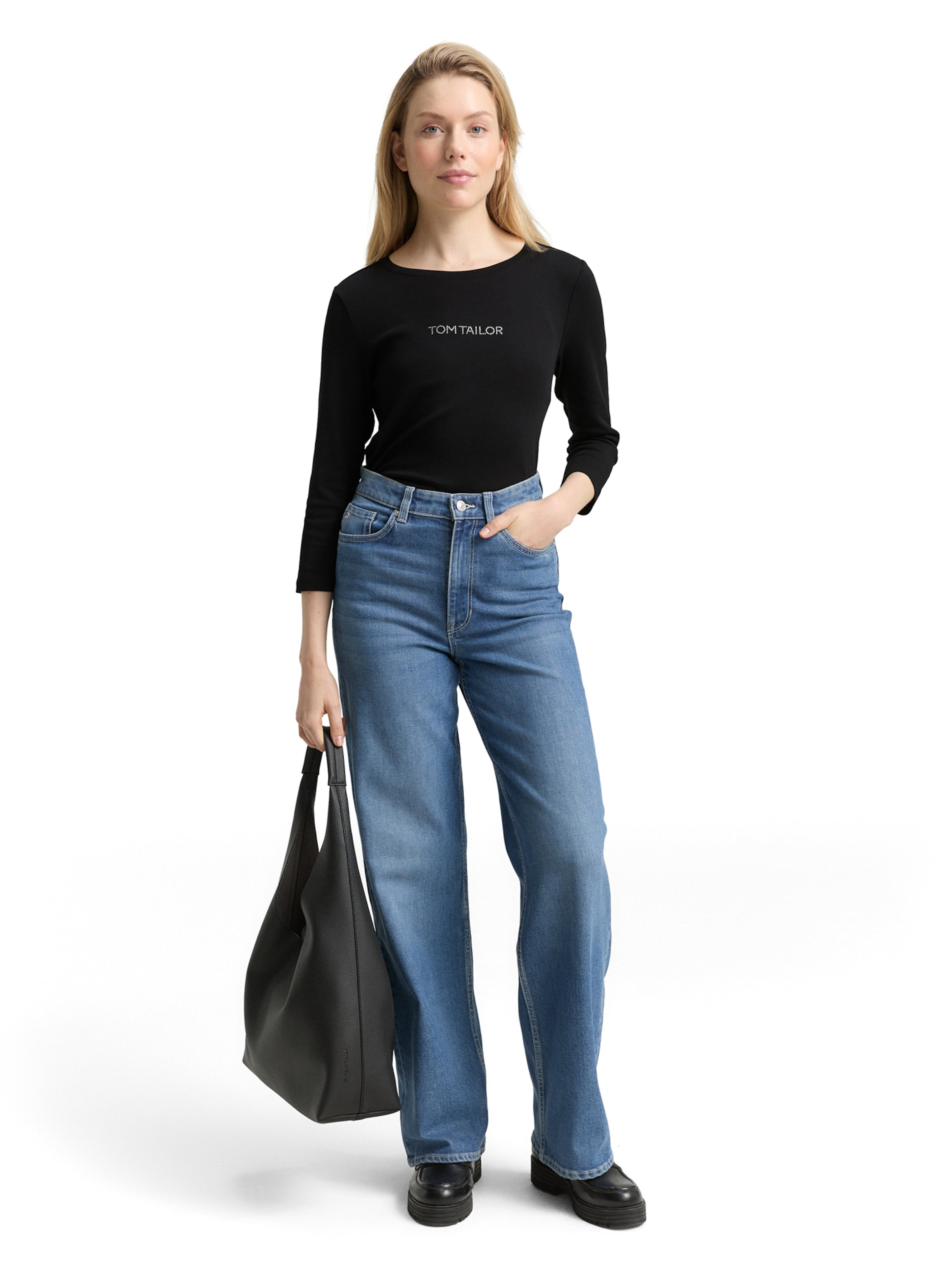 TOM TAILOR Shirt in Black