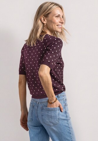 STREET ONE Kurzarm Pullover mit Rundhals und Muster in Rot