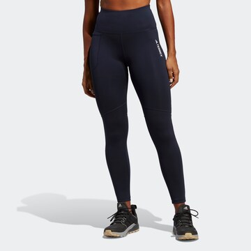 ADIDAS TERREX Skinny Sportbroek in Blauw: voorkant