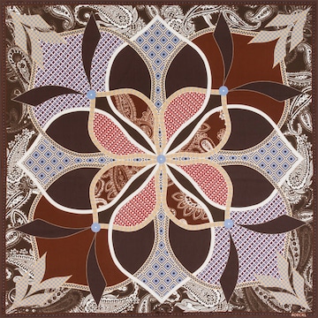 Foulard ' FLOWER MANDALA 64x64 ' Roeckl en mélange de couleurs : devant