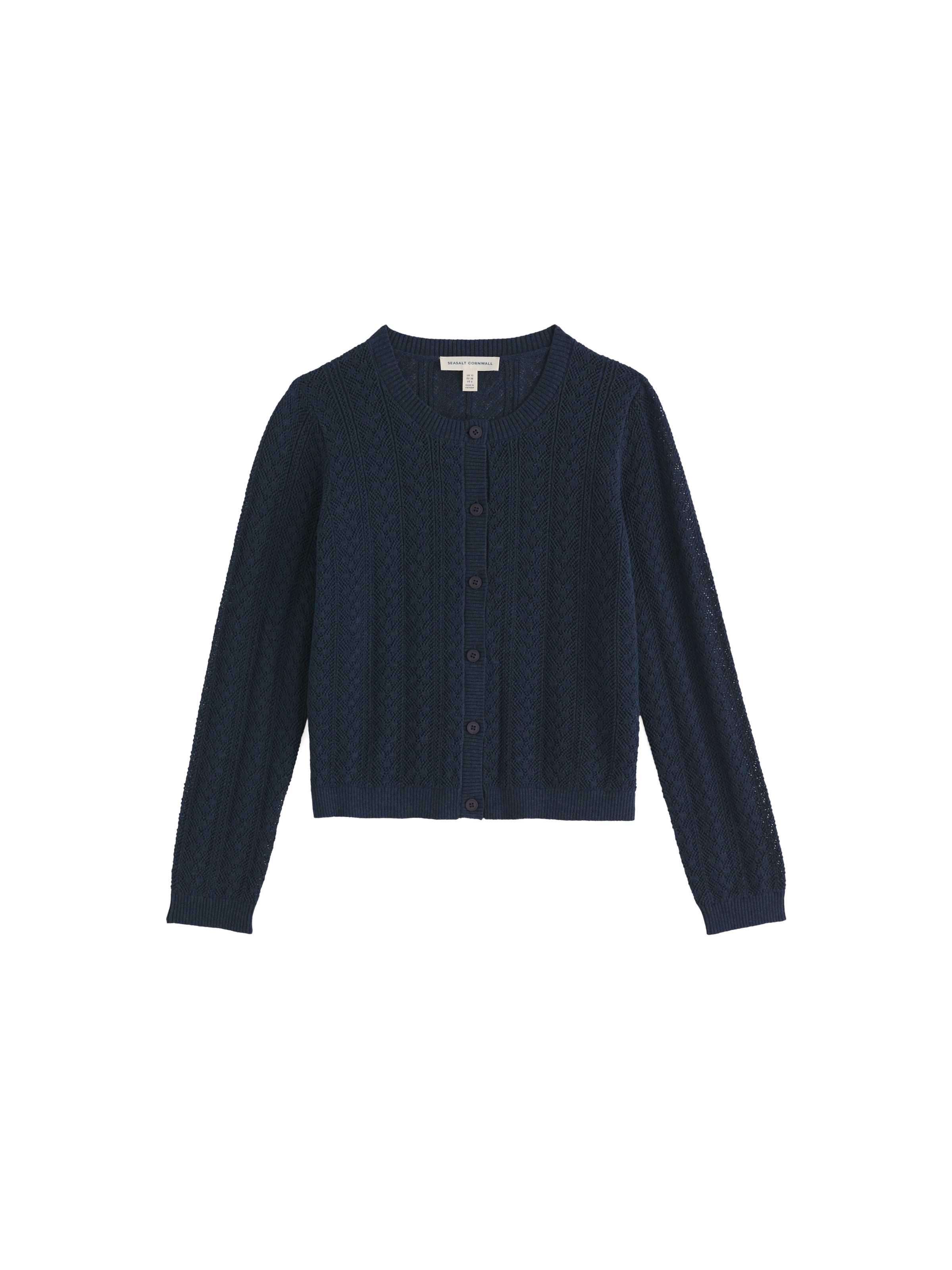 Seasalt Cornwall Knit cardigan 'Willowing' in Blue: front