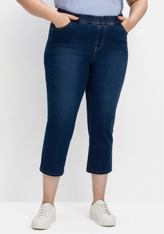 SHEEGO Slimfit Jeans in Blauw: voorkant