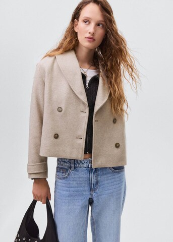 MANGO TEEN Between-Seasons Coat in Beige: front