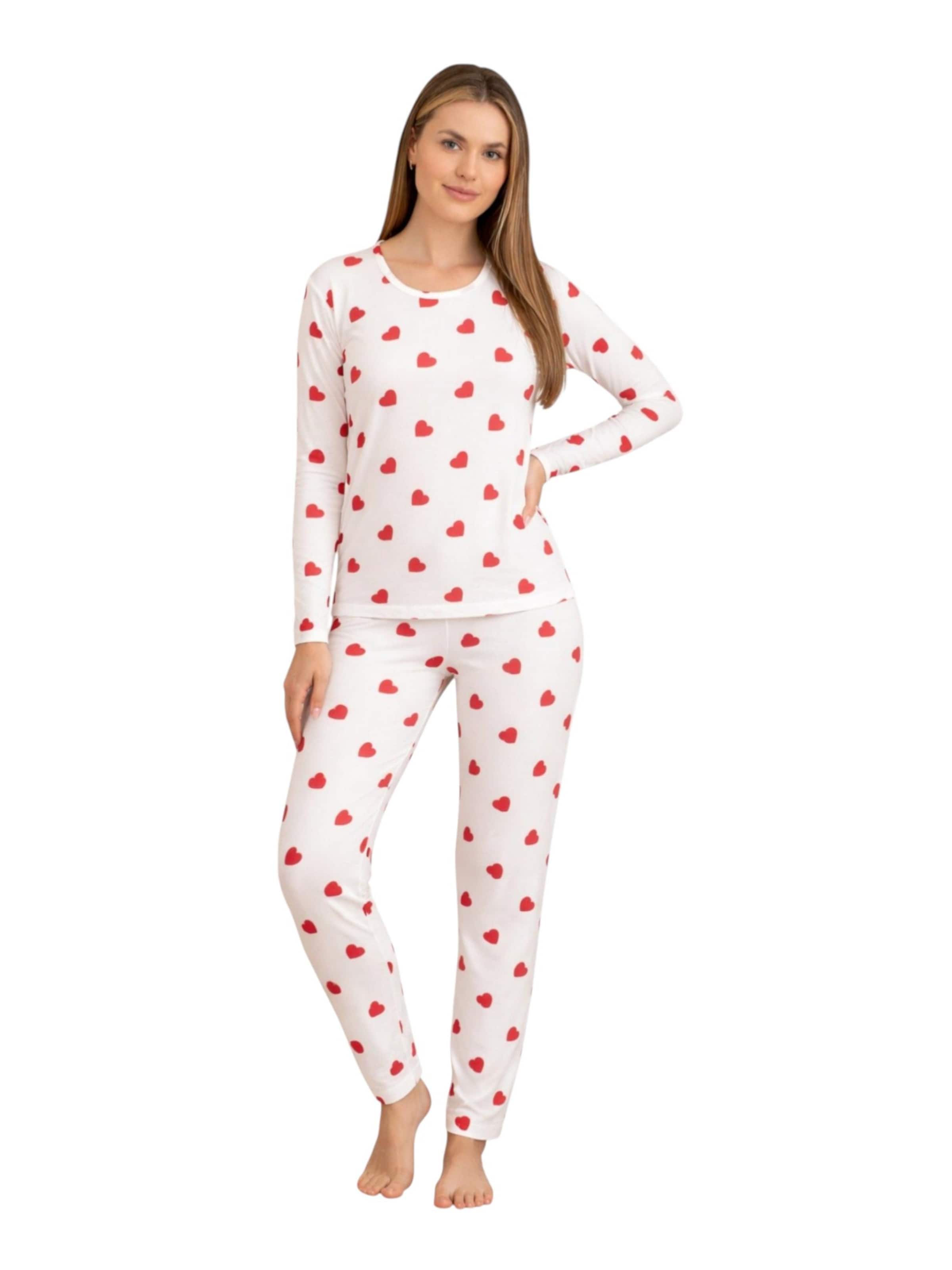 fashionshowcase Pyjama 'HeartEase Set'‌‌‌‌‌‌‌‌ in Weiß