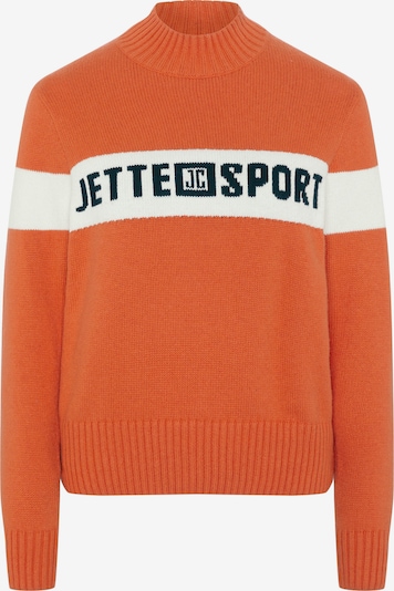 Jette Sport Pullover in dunkelgrün / hellorange / weiß, Produktansicht